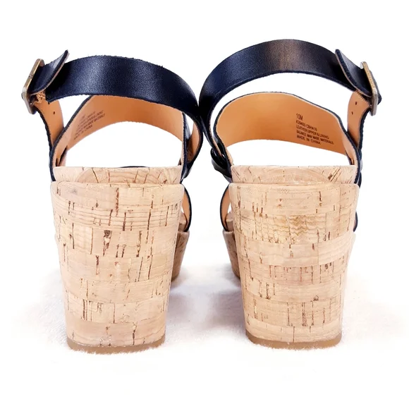 KORK-EASE AUSTIN BLACK LEATHER WEDGE SANDAL - Picture 6 of 16